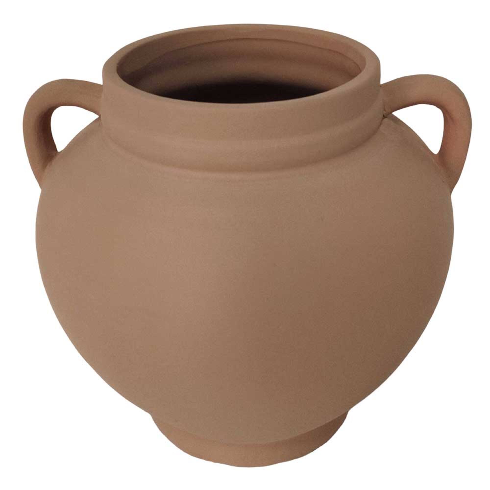9" Brown Ceramic Jar Planter with Handles by Ashland®